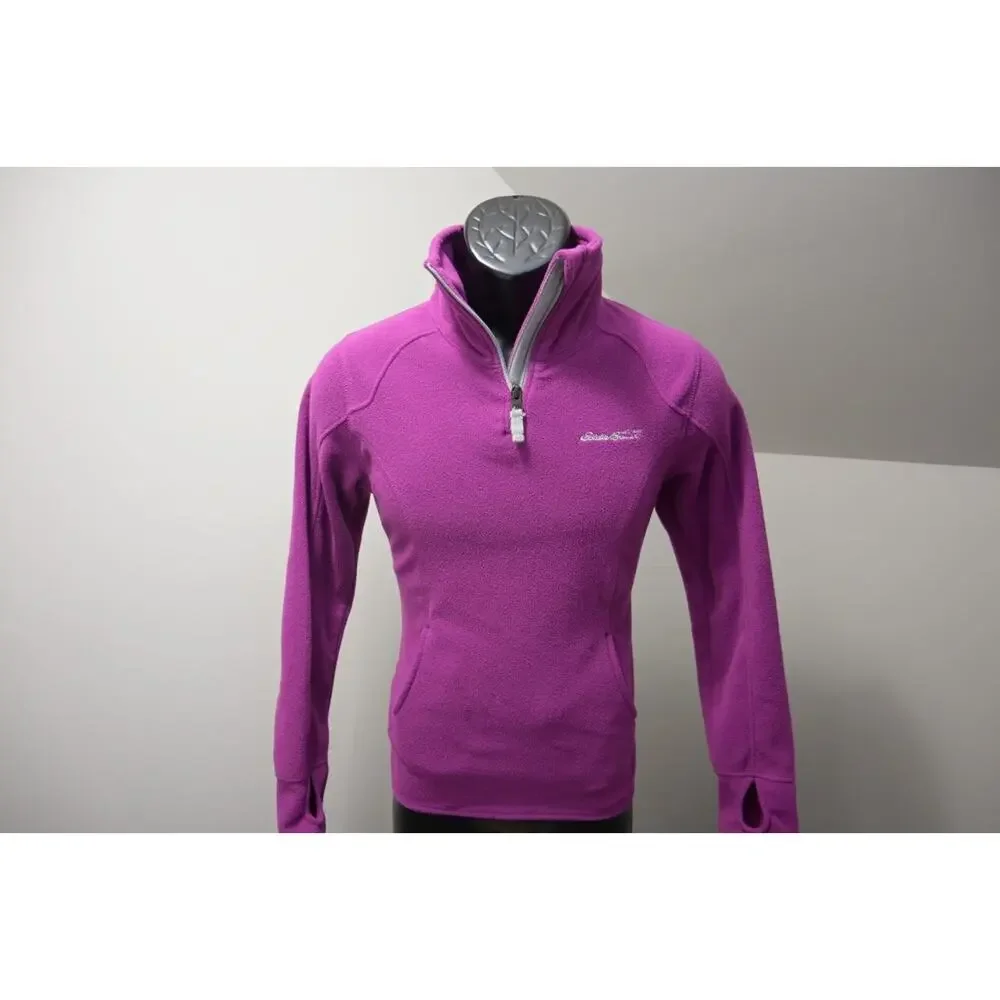 Eddie Bauer Fleece‎ Jacket 1/4 Zip Hiking Camp Purple Sweater Girls Size 14
